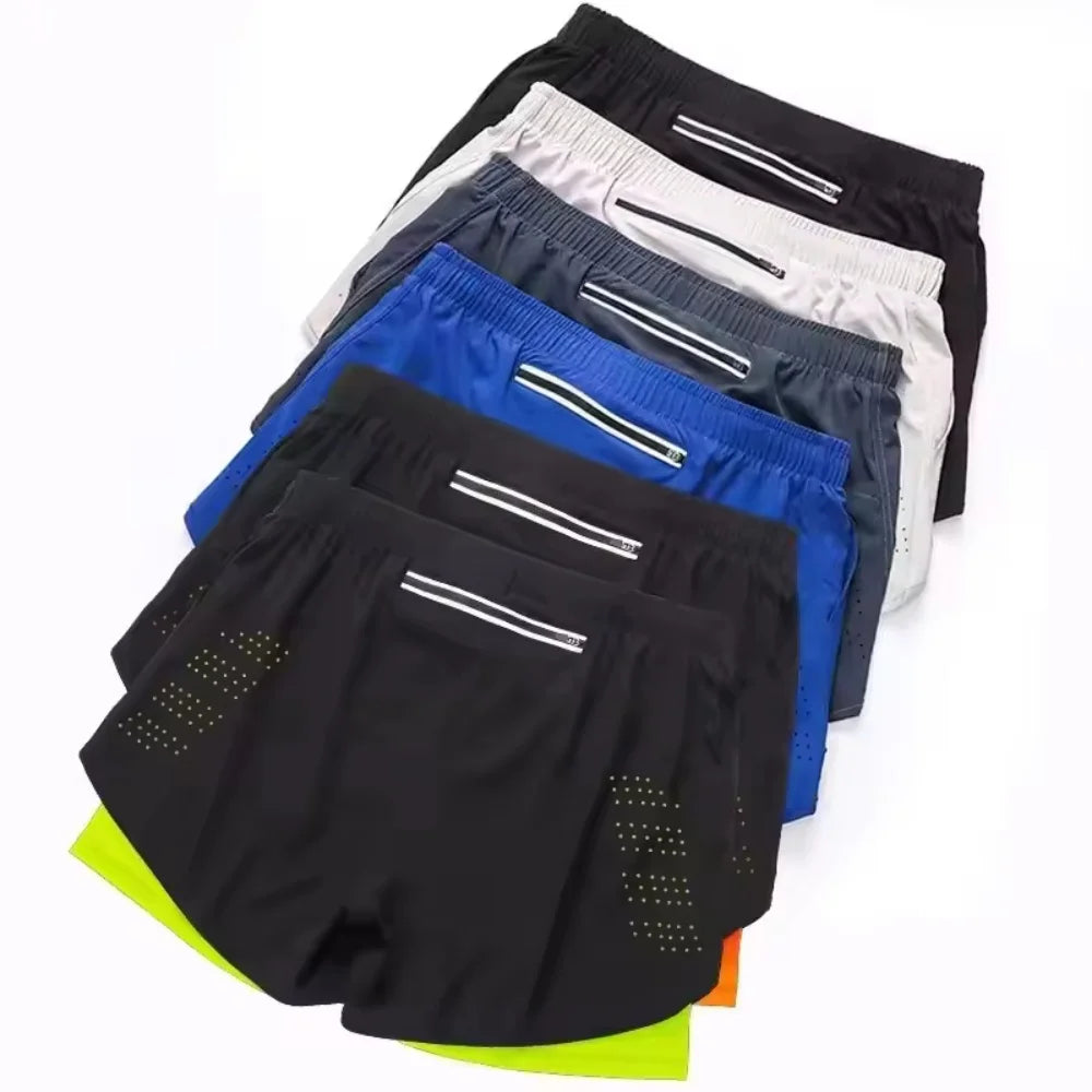 Nouveaux shorts d'été 2 en 1 pour hommes, pantalons de plage double couche, pantalons de sport respirants et à séchage rapide