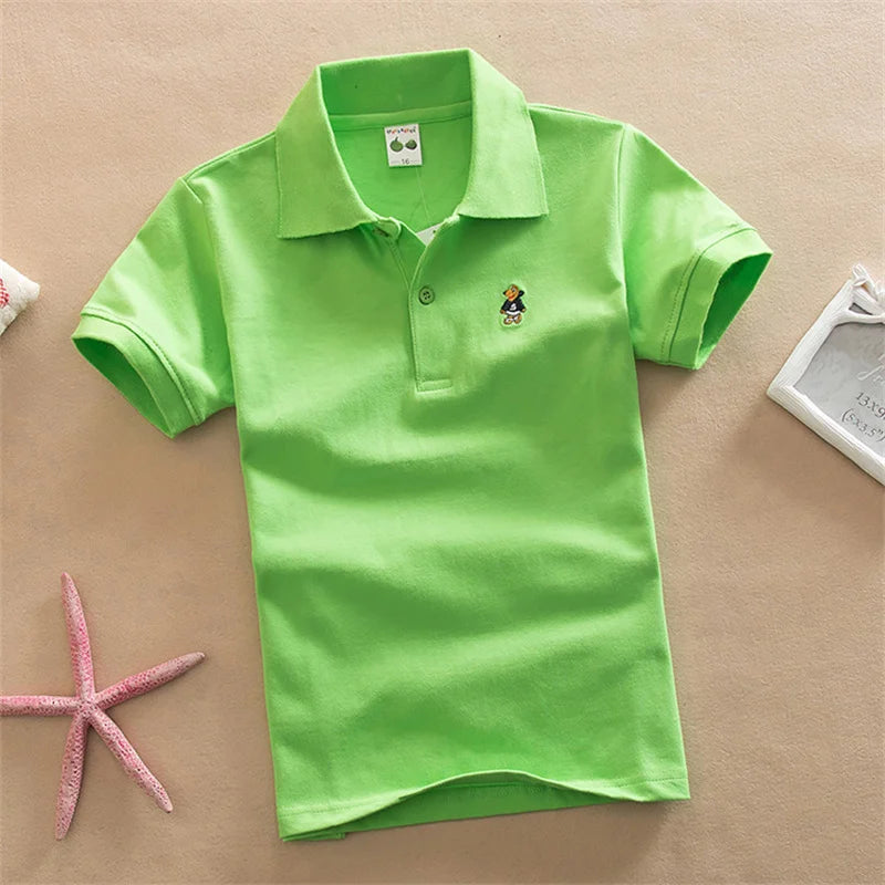 Enfants Polo T-Shirt été garçons à manches courtes t-shirts enfants vêtements mode adolescents vêtements de sport élastiques garçon fille dessin animé couverture en coton