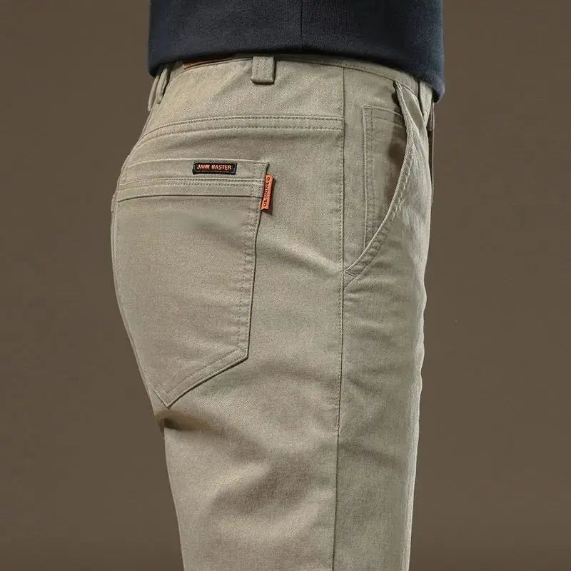Pantalon décontracté homme été 2026 en coton fin, tendance, polyvalent, élastique, léger, pour le travail ou formel, coupe slim droite
