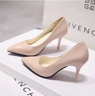 Escarpins à Talons Hauts en Cuir Verni pour Femme, Chaussures de Mariage à Talons Fins, Sexy, Pointues, Taille 44, Nouvelle Collection