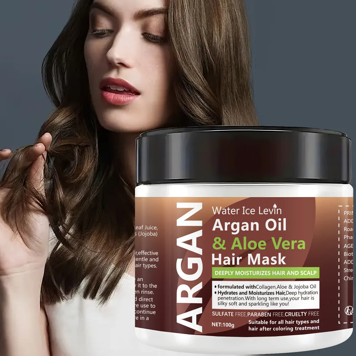 Huile d'argan-Masque capillaire e Vera pour les touristes, contrôle de l'huile, hydratant, revitalisant, doux, lisse, frisottis endommagés, réparation, revitaliser manuellement, soin des cheveux
