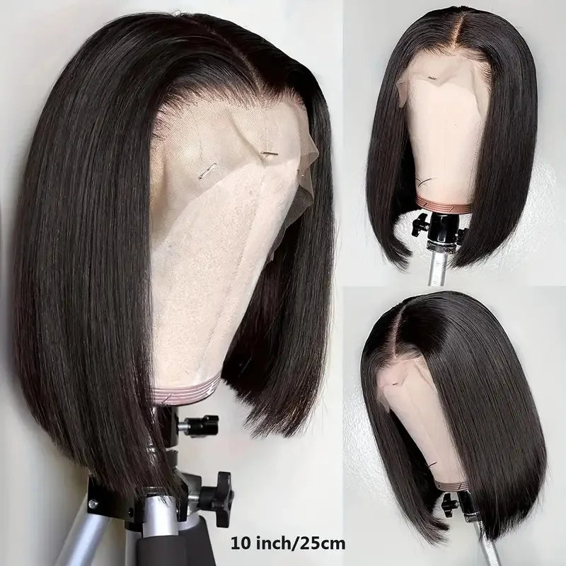 Newmi Bob perruques courte Bob perruque dentelle avant perruques de cheveux humains cheveux raides 13x4 dentelle frontale cheveux humains Bob perruques pour les femmes