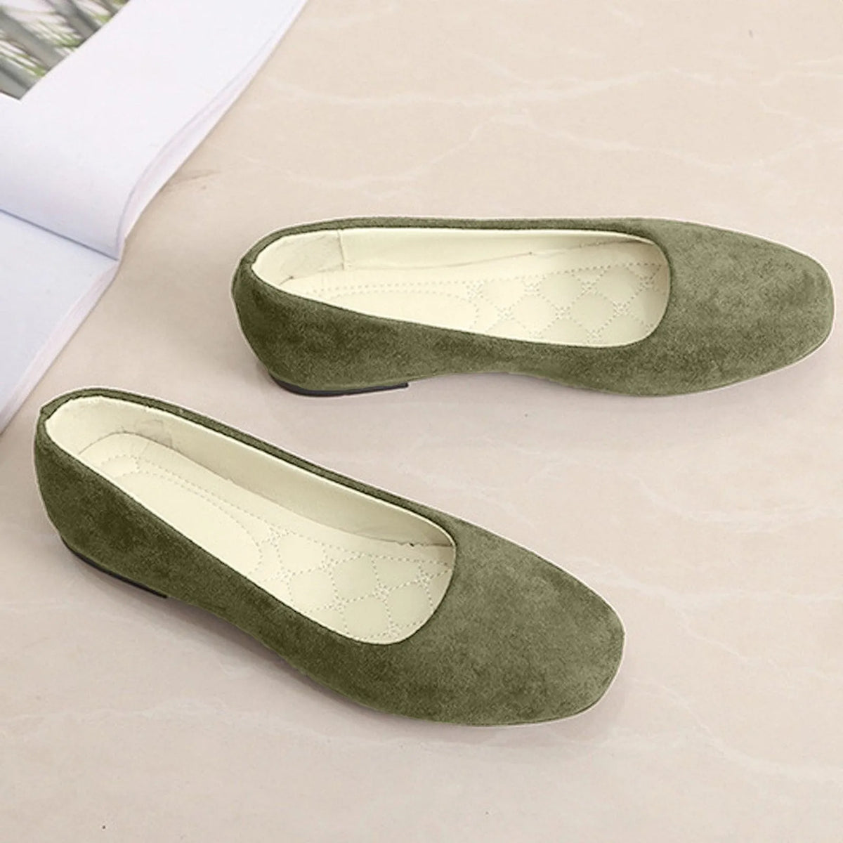 Mocassins en daim à talon plat pour femmes, chaussures peu profondes, printemps, été, carré, Parker, basique, concis, escarpins, taille 36-43