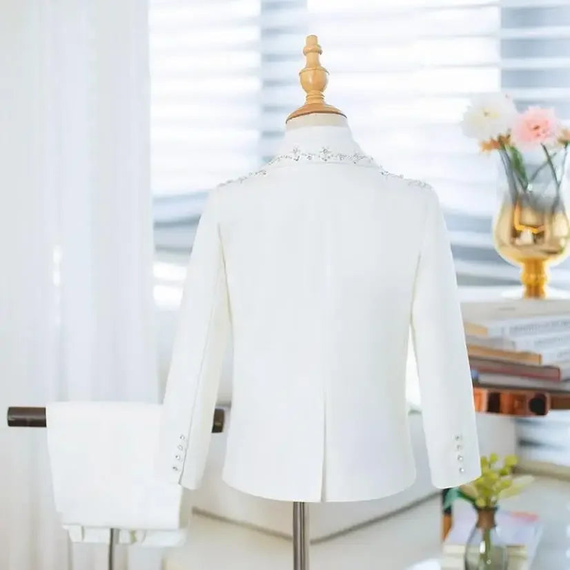Costume de cérémonie pour garçons, blazer pour performance au piano, mariage, anniversaire, fête formelle, ensemble de costume A4239