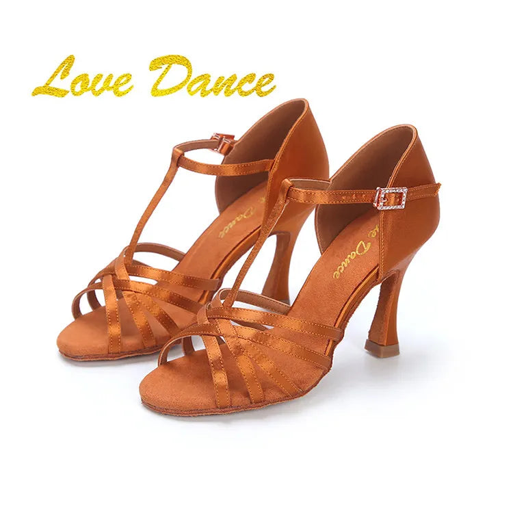 Chaussures de danse latine SW pour femmes, talon moyen, semelle souple, pour débutantes, compétition, performance et audition