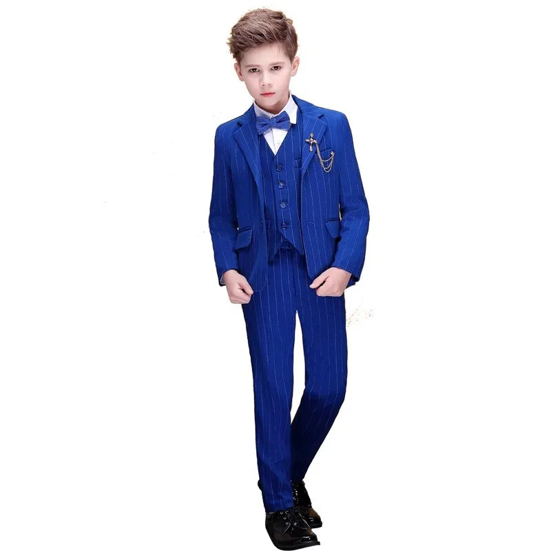 Costume de Smoking pour Enfant et Adolescent, Veste Luxueuse, GlaPants, Nministériels d Papillon, Photographie, Fleur Trempée, Robe de Mariée Formelle pour Garçons, 4 Pièces