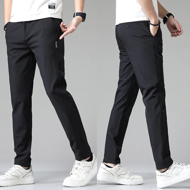 5 couleurs printemps été Ultra-mince hommes Stretch mince pantalon droit décontracté de haute qualité mode respirant Golf sport pantalon