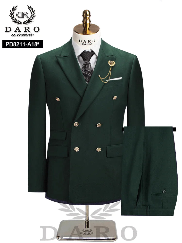 Costume de travail formel ajusté pour homme DAROuomo 2026 - Ensemble 2 pièces DR8211 (Veste + Pantalon)