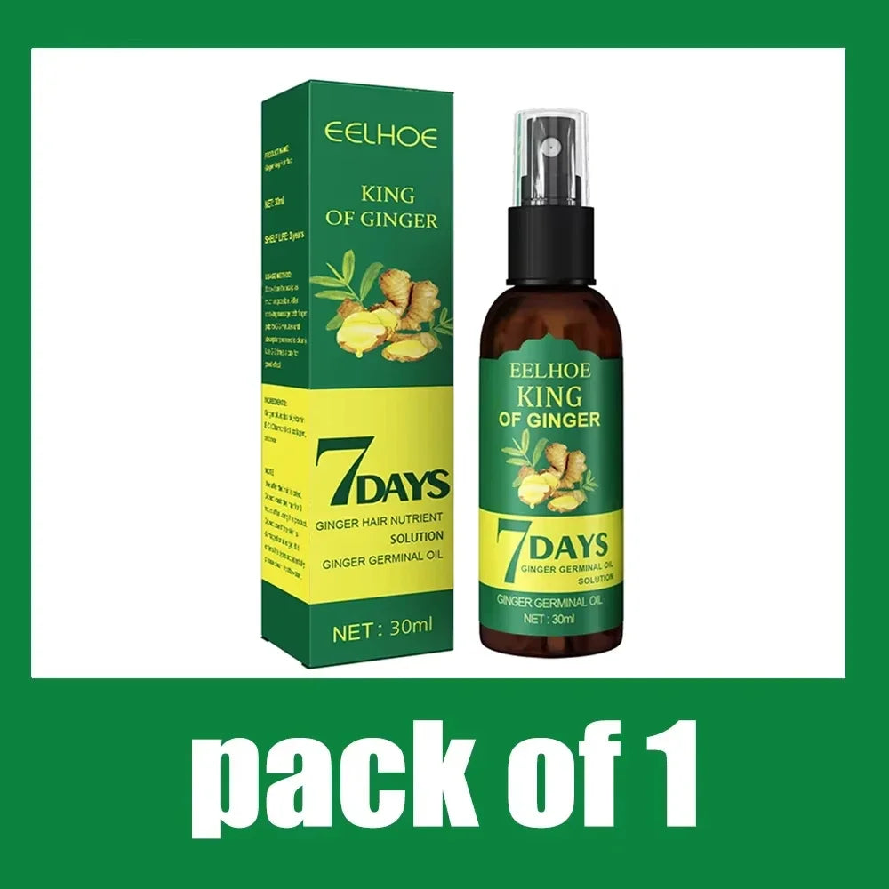 Sérum de croissance rapide des cheveux au gingembre, anti-chute, traitement de la calvitie, huile de soin capillaire, réparation du cuir chevelu endommagé, traitement pour femmes et hommes