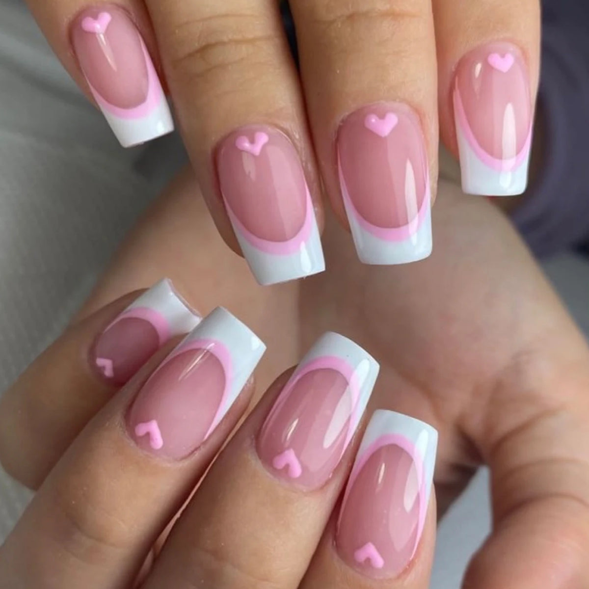 24 pièces Explosions en Europe et en amérique longs tuyaux d'eau blanc français rectangulaire ongles faux ongles