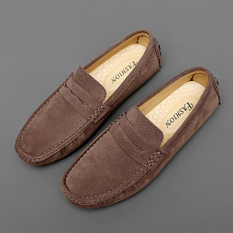 Mocassins en cuir suédé pour hommes, nouvelle mode, chaussures de marche, confortables, plates, classiques, Style Original, chaussures décontractées pour hommes