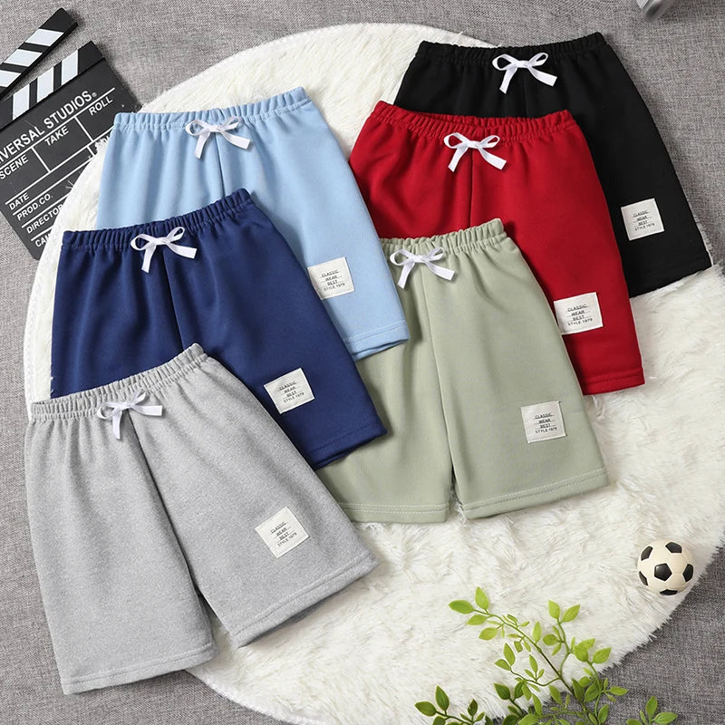 Short à Bretelles Solides pour Enfant Garçon et Fille, Pantalon Joker Confortable à Taille artificiel astique, Mode Décontractée, 1/3/6 Pièces