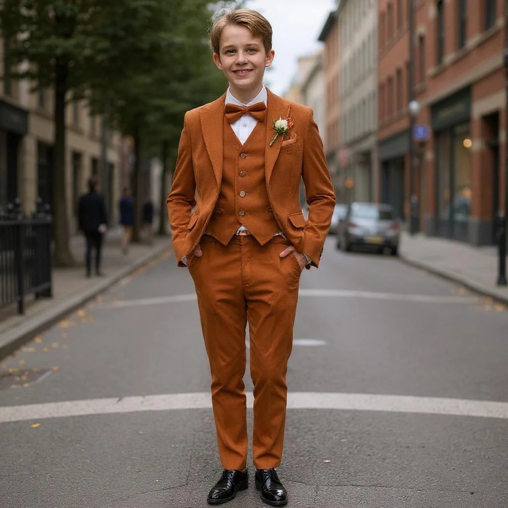 Costumes en velours smoking pour garçons costume de mariage formel 3 pièces enfants veste décontractée gilet pantalon pour bal soirée fête spectacle de piano