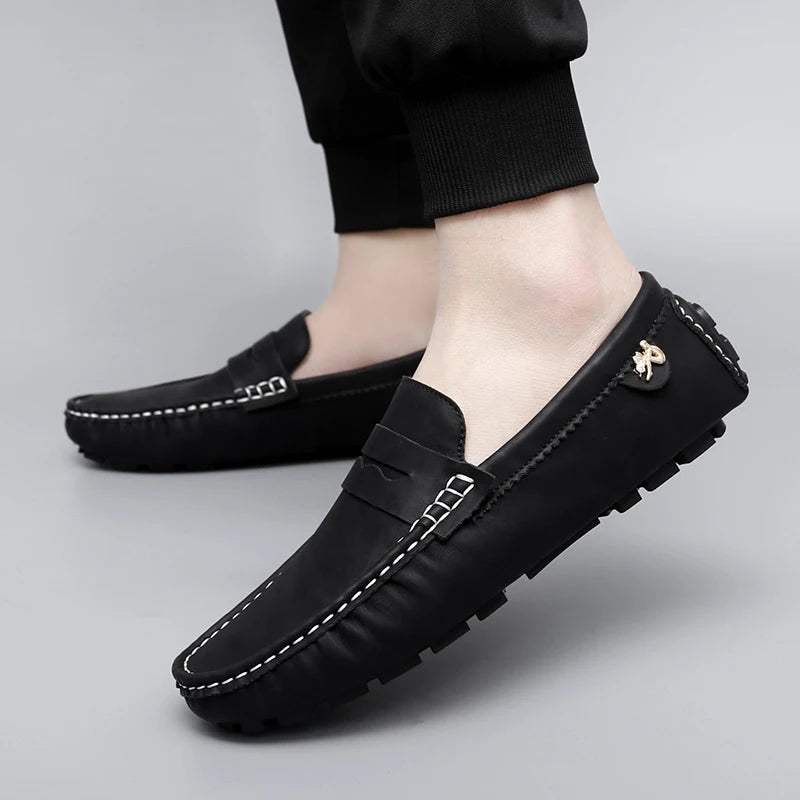 Mocassins souples décontractés de luxe pour hommes, chaussures de conduite, chaussures d'affaires, automne, hiver, haute qualité, nouveauté, 2024