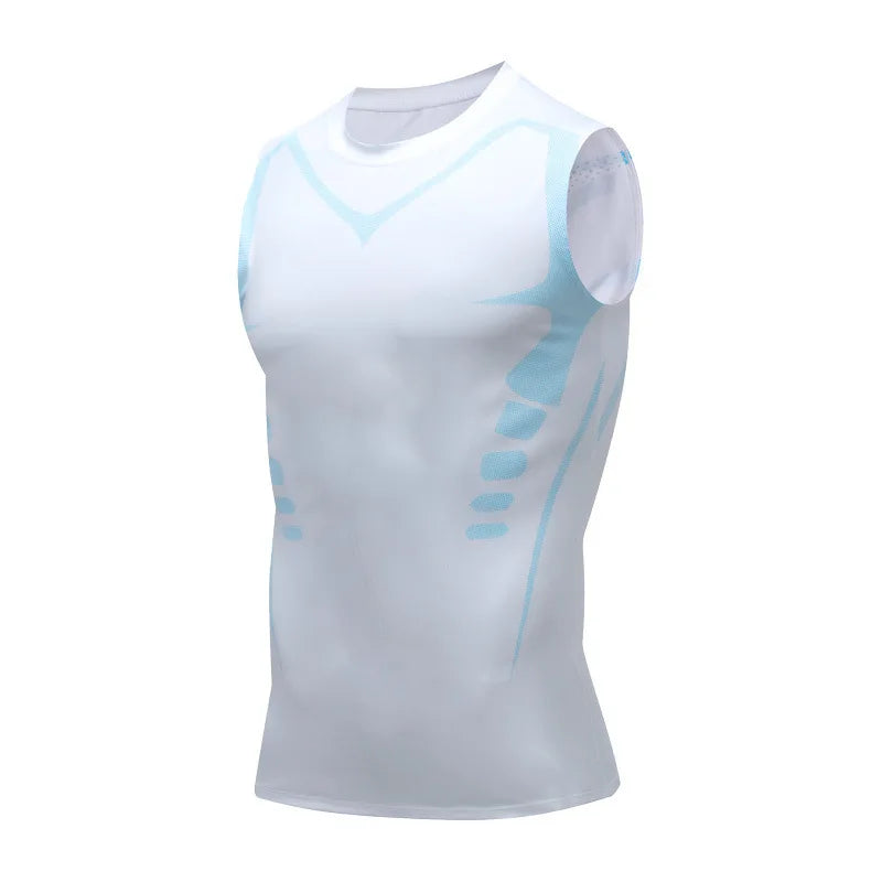 Débardeur de compression sans manches pour homme, vêtement de sport Dry Fit imprimé, idéal pour la gym, le fitness et la musculation