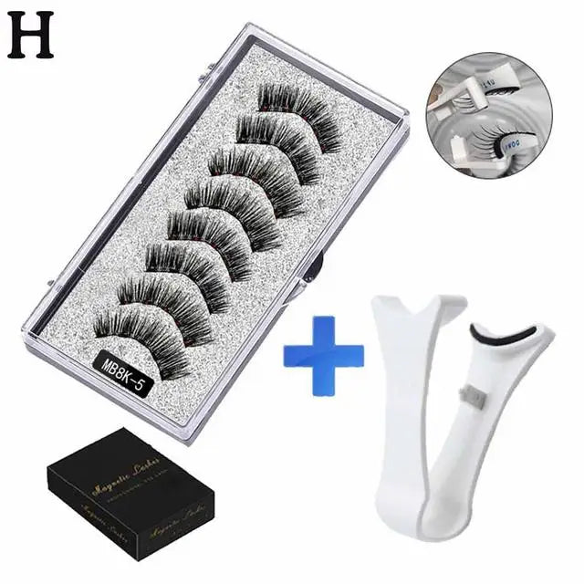 Cils magnétiques naturels 3D, avec 5 cils magnétiques, boîte d'expédition, faux cadeau fait à la main, Support réutilisable, goutte Magne T6N2