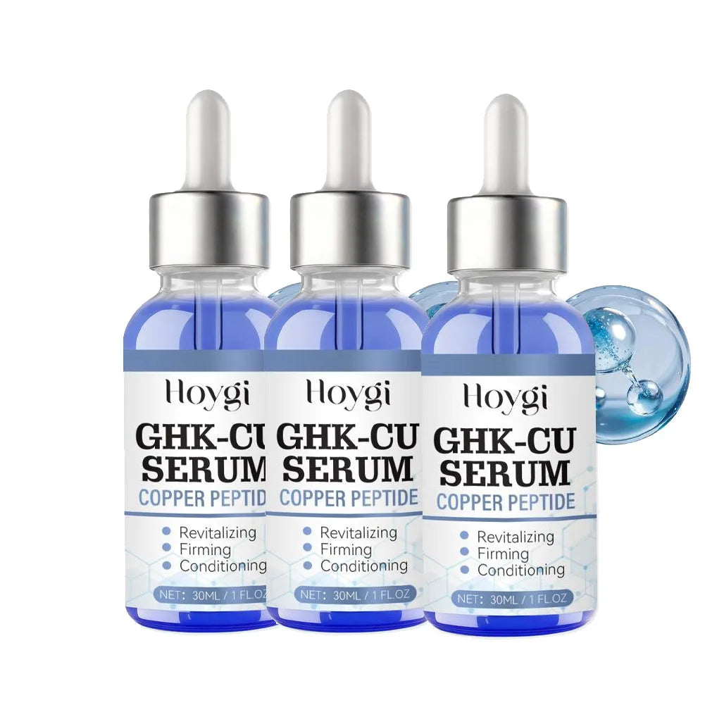 Sérum au cuivre et aux peptides GHK-Cu pour le visage, raffermissant, liftant, atténuant les ridules, resserrant les pores, réparateur de barrière cutanée, hydratant à l'acide hyaluronique