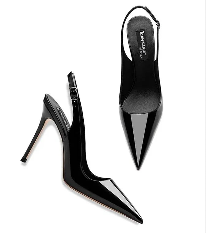 Sandales à talons ultra-hauts sexy et élégantes en cuir verni pour l'été, à bride, tendance, pour robe de soirée, chaussures pour femmes