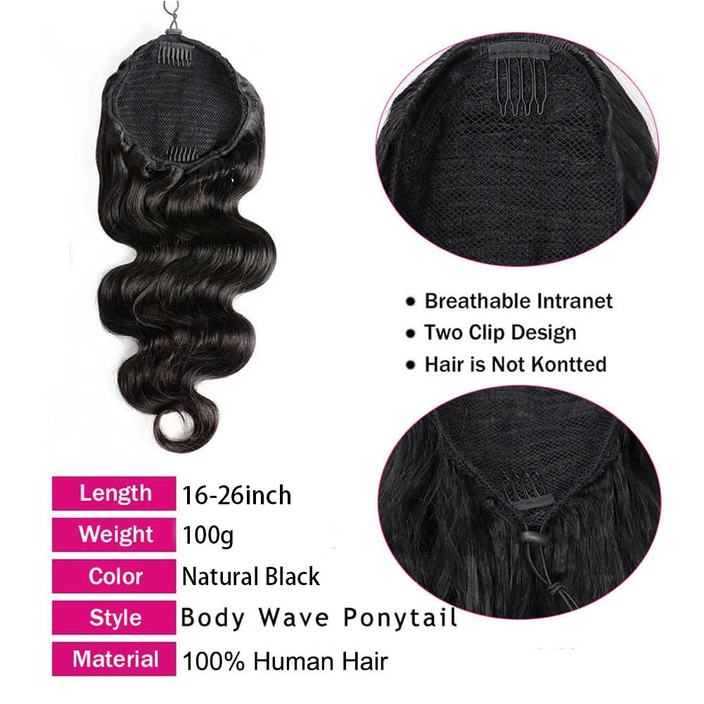 Extensions de cheveux humains à ondulations naturelles, 100% vrais cheveux humains brésiliens Remy, à clipser, pour femmes, couleur naturelle