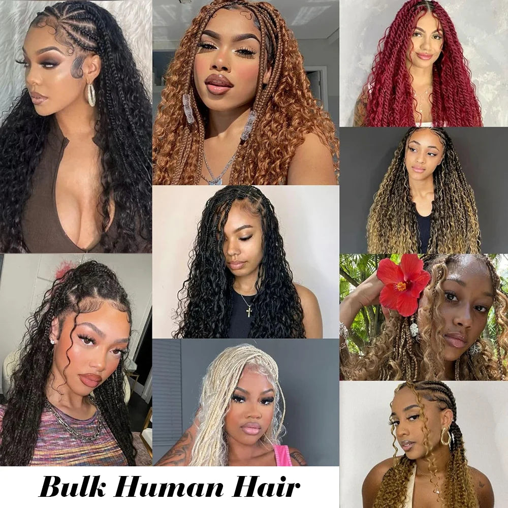 Tressage humain cheveux vague profonde en vrac cheveux humains 100g sans trame cheveux humains paquets Micro humain tressage cheveux pour Boho tresses