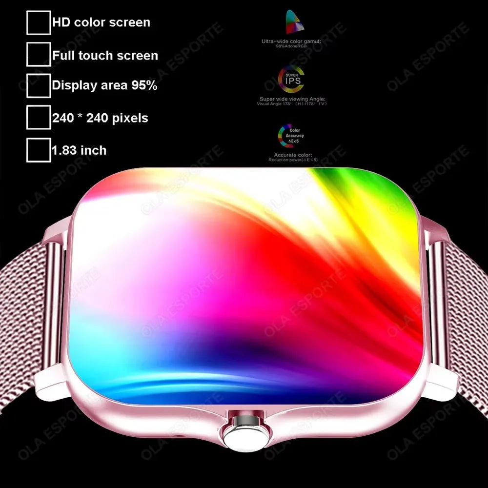 Nouvelle montre connectée multifonctionnelle 2026 pour hommes et femmes, bracelet de fitness et de sport avec Bluetooth, musique, moniteur de sommeil