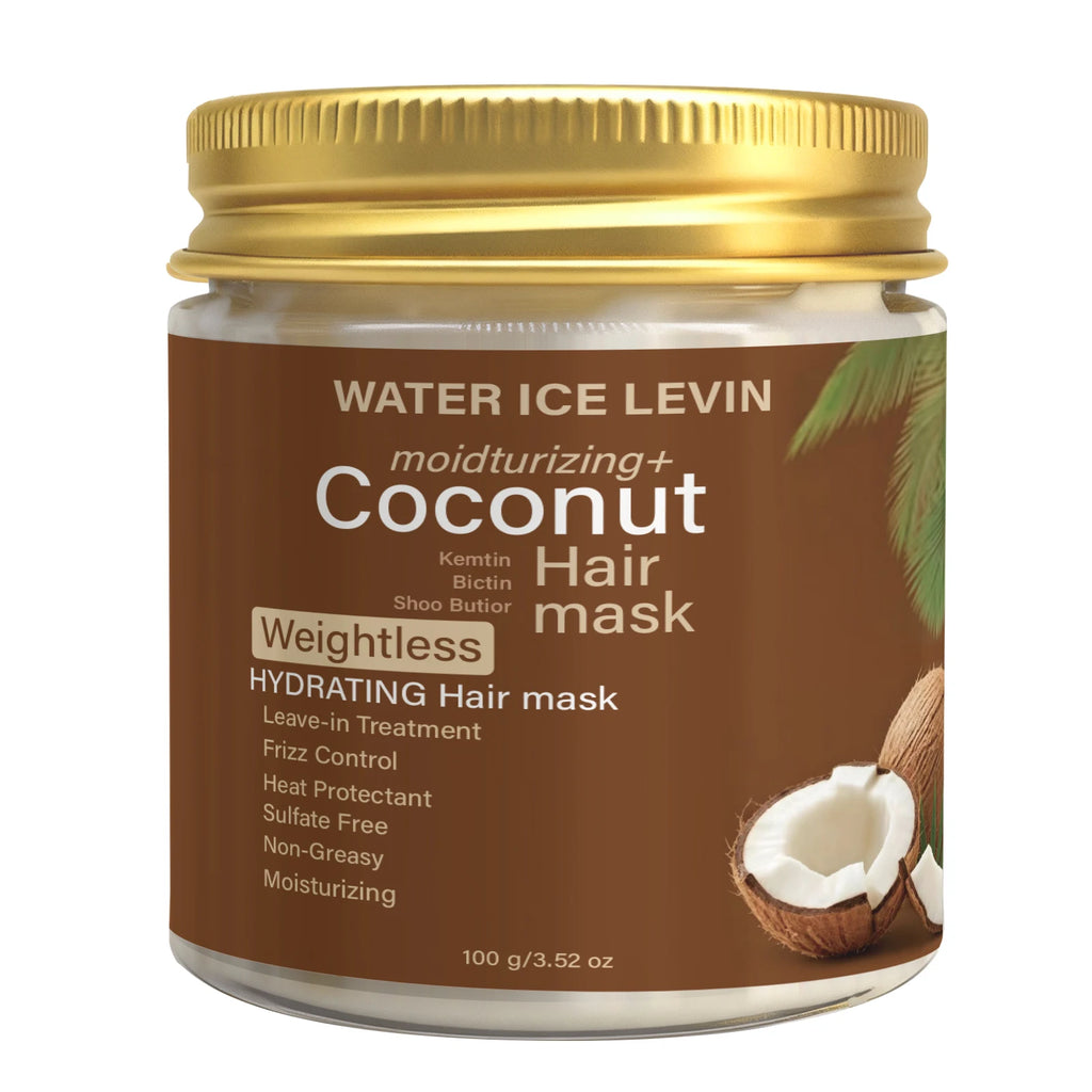 Masque capillaire à la noix de coco, traitement hydratant sans rinçage pour des cheveux lisses, souples et anti-frisottis