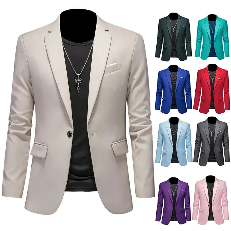 Boutique de mode couleur unie haut de gamme marque décontracté affaires hommes Blazer marié robe de mariée Blazers pour hommes costume hauts Jacke manteau