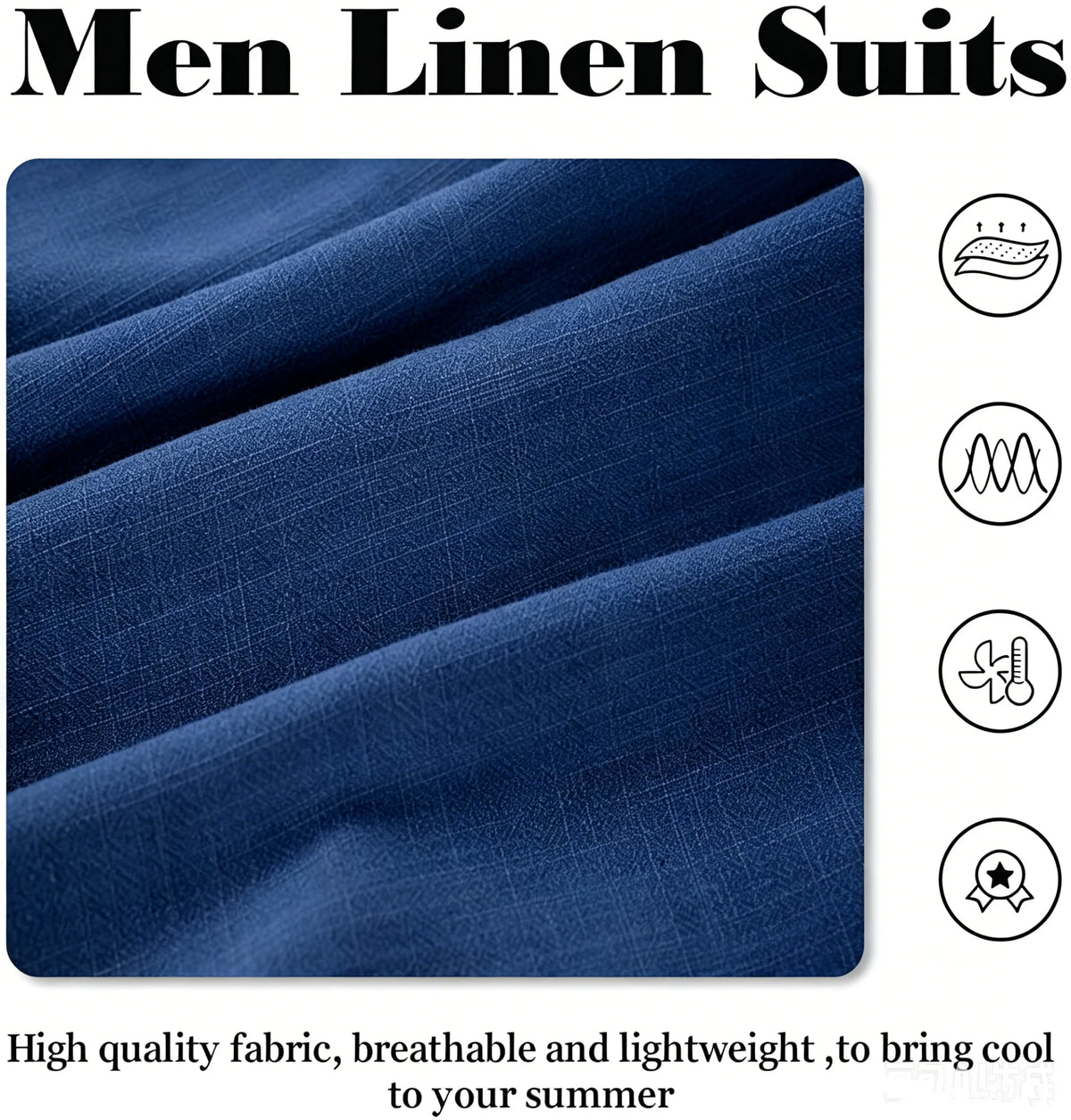 Ensemble de costume en lin 2 pièces pour homme – Coupe ajustée décontractée légère pour l'été – Blazer et pantalon pour la plage, mariage, bal de promo, soirée