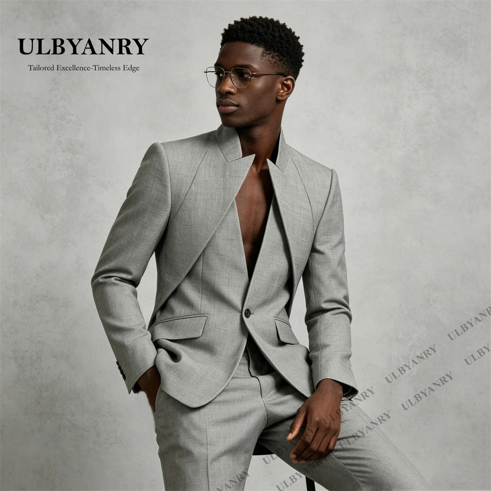 Costume homme ULBYANRY, design unique, ensemble 2 pièces, sur mesure, occasions formelles, veste et pantalon, taille plus, smoking