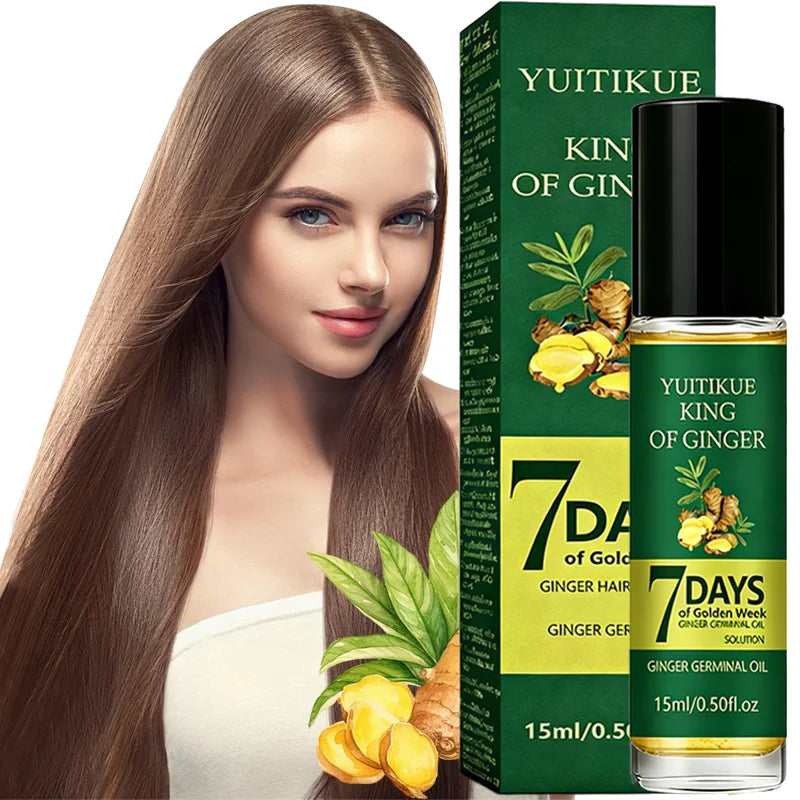 YUITIKUE King of Ginger Huile Germinale 7 Jours - Sérum de Croissance Capillaire Solution Nutritive au Gingembre pour des Cheveux Plus Épais et Plus Volumineux