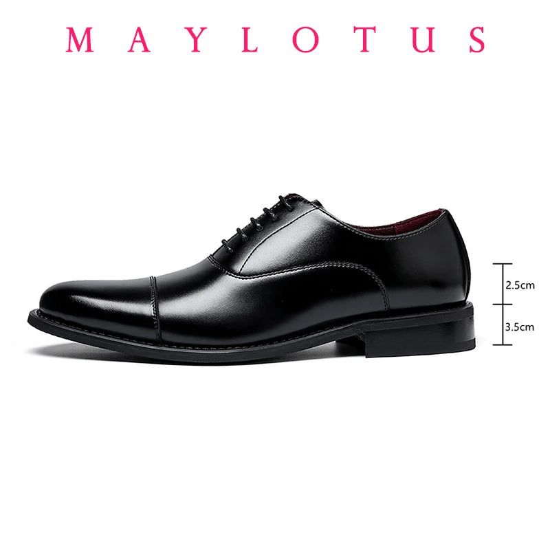 Haute qualité hauteur augmenter Oxford chaussures habillées hommes véritable cuir de vache costume chaussures ascenseur richelieu mariage formel ascenseur chaussures