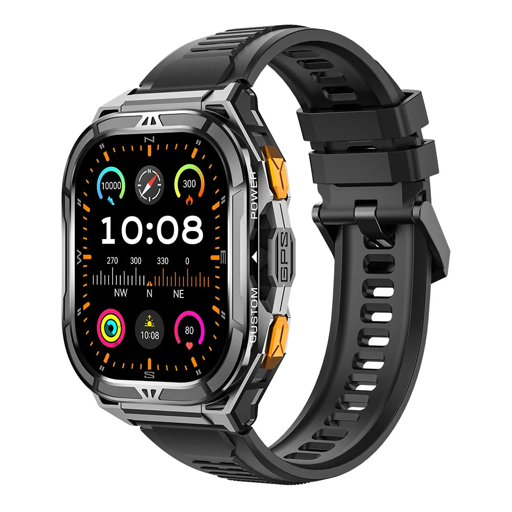 Montre connectée AMOLED de luxe, GPS réel, étanche 5ATM, tracker de fitness, montre intelligente, moniteur de santé sportive, montres pour homme iOS Android