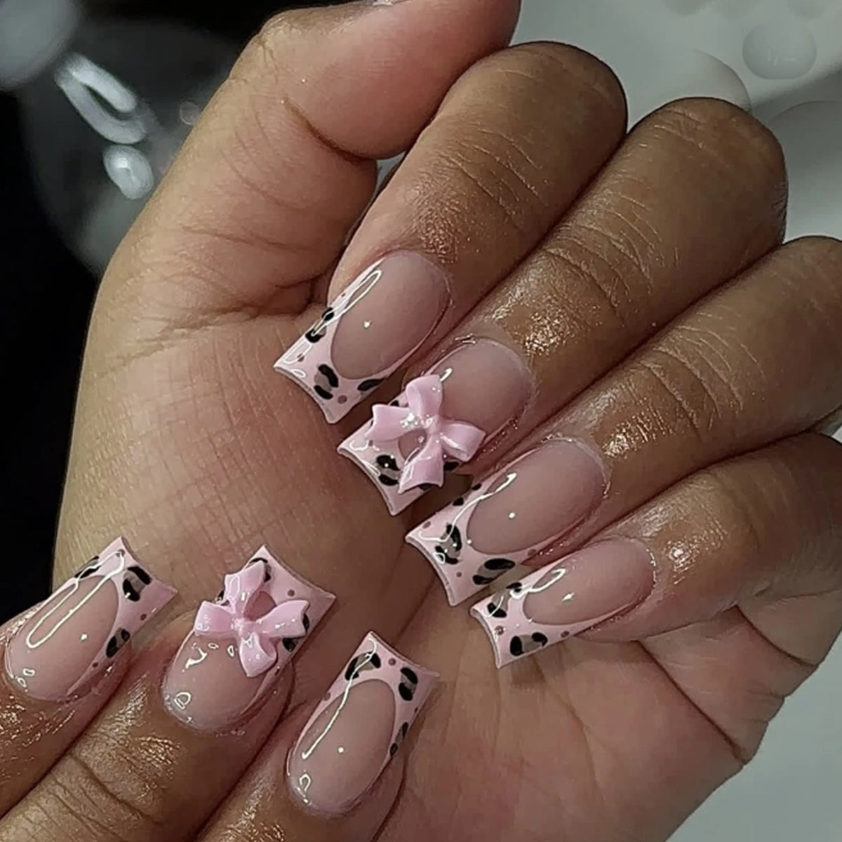 24 pièces Explosions en Europe et en amérique longs tuyaux d'eau blanc français rectangulaire ongles faux ongles