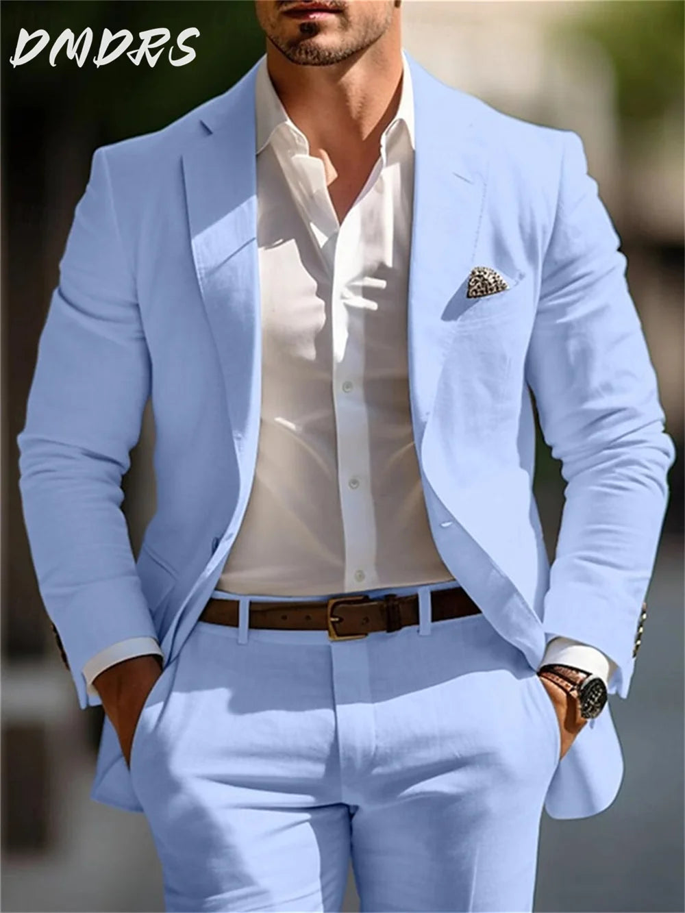 Veste et pantalon trempés classiques pour hommes, vêtements pour occasions formelles, fête, mariage, été, solide, 2 pièces