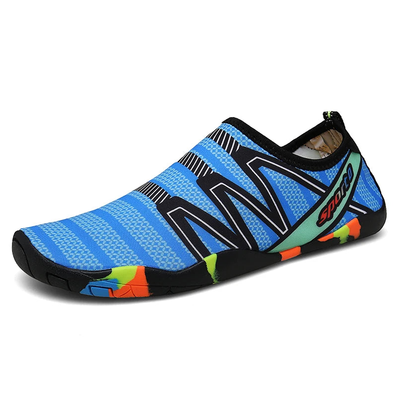 Chaussures d'eau de plage à séchage rapide, pantoufles d'eau unisexes pour natation, pieds nus, surf en amont, baskets légères pour bord de mer, été