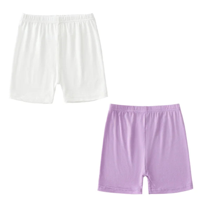 Leggings d'été pour enfants, 2 pièces, shorts de sécurité en coton pour filles, shorts de plage de couleur unie, adaptés aux enfants âgés de 2 à 12 ans