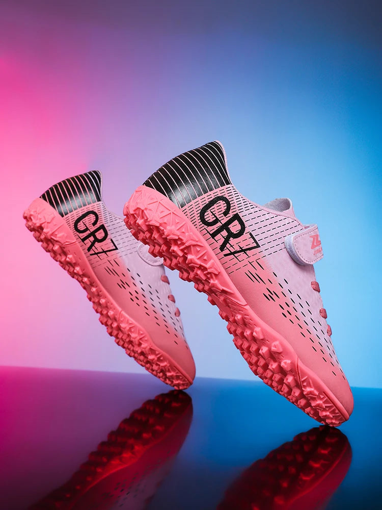 Nouvelles Chaussures de Football pour Enfants, Baskets d'Extérieur, Chaussures de Foot pour Garçons et Filles, Crampons à Scratch, Baskets de Futsal 31-39