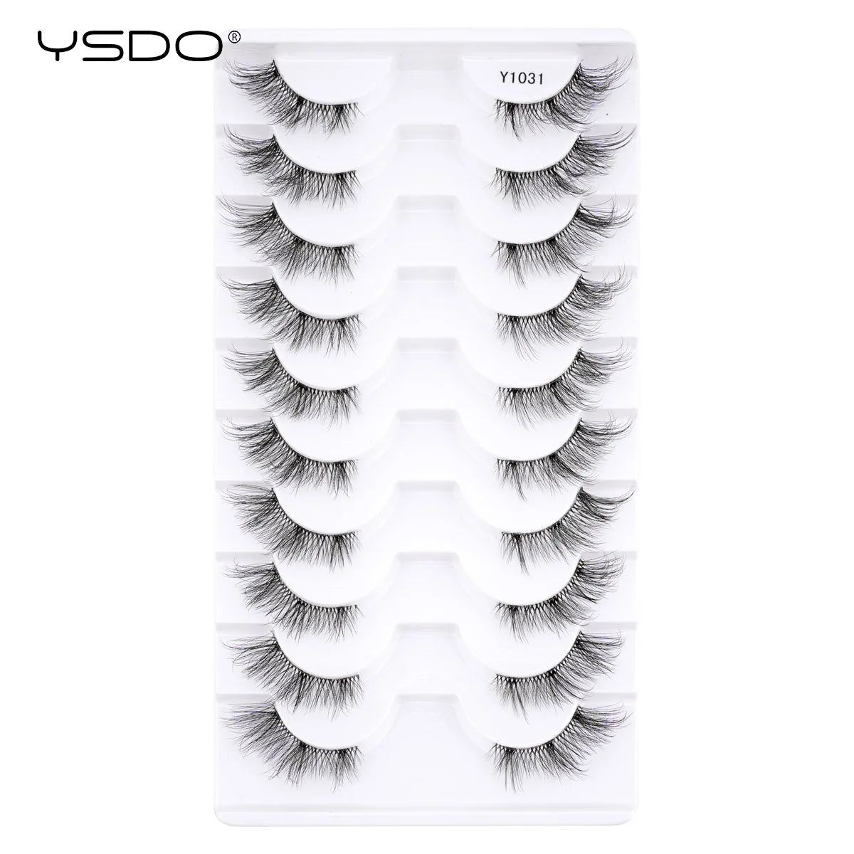 YSDO-Demi cils de chat doux, bande claire naturelle, faux cils, contaminants naturels, py, faux cils de vison 3D, outils de maquillage, 5/10 paires