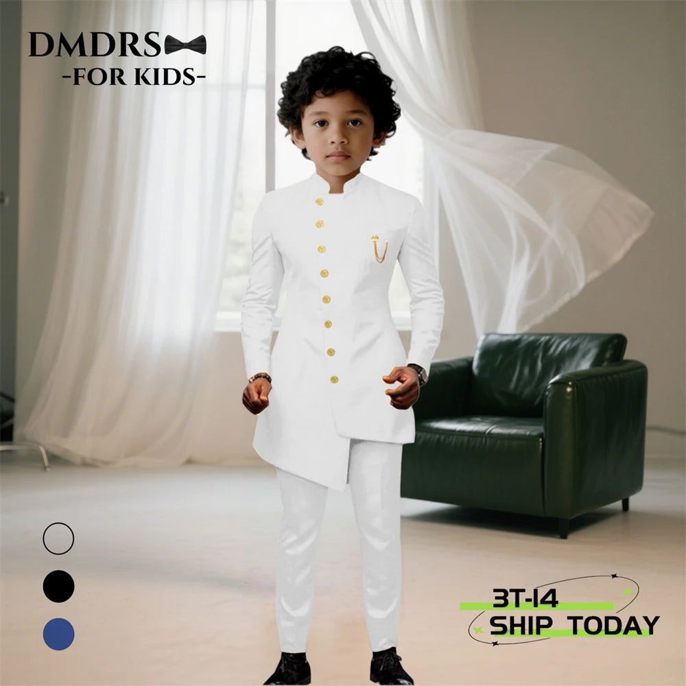 DMDRS Ensemble de costume formel pour enfants de tout-petit à adolescent - Expédié aujourd'hui Graduation Recital Communion Tuxedo - Veste Pantalon Tenue