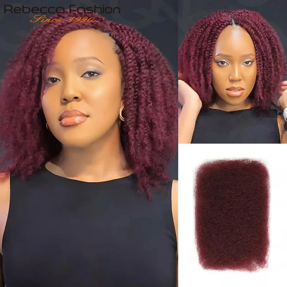 Cheveux humains bouclés afro en vrac pour tressage QVR Remy, sans fixation, doux et légers, parfaits pour les tresses et les torsades