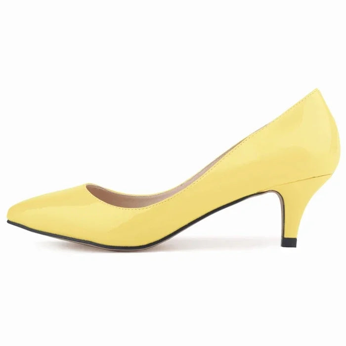 LOSLANDIFEN classique Sexy bout pointu 5 cm bas Med chaton talons hauts femmes pompes chaussures printemps marque Design robe chaussures de mariage