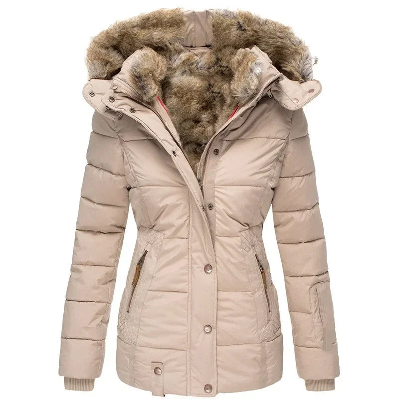 Parka rembourrée en coton pour femme, veste d'hiver longue et chaude, à capuche, épaisse, Slim Fit, vêtements d'extérieur, manteau court, 2026