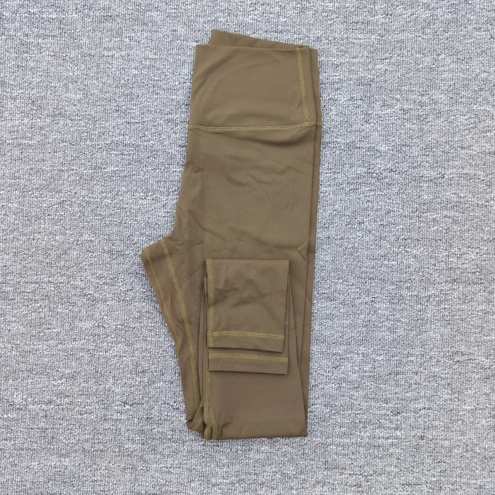 Legging de Yoga taille haute pour femmes, couleur unie, grande taille, pantalon de Sport, entraînement complet, jogging25, poche interne athlétique douce, 2.0