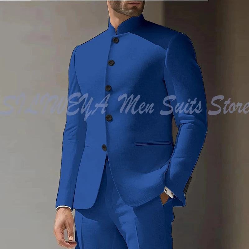 Costume Homme Blanc en Lin, Simple Boutonnage, 2 Pièces (Veste et Pantalon), pour Occasions Spéciales, Formel, Personnalisable, Vêtement Masculin Tendance Classique 2025