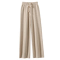 Pantalon large à taille haute en tricot pour femme, couleur unie, coupe ample, style coréen, décontracté, automne-hiver