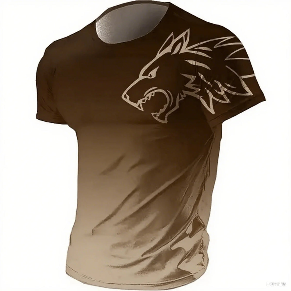 T-shirts pour hommes fitness vêtements de sport 2024 été Vintage hommes 3d imprimé séchage rapide dégradé T-shirt Animal loup à manches courtes