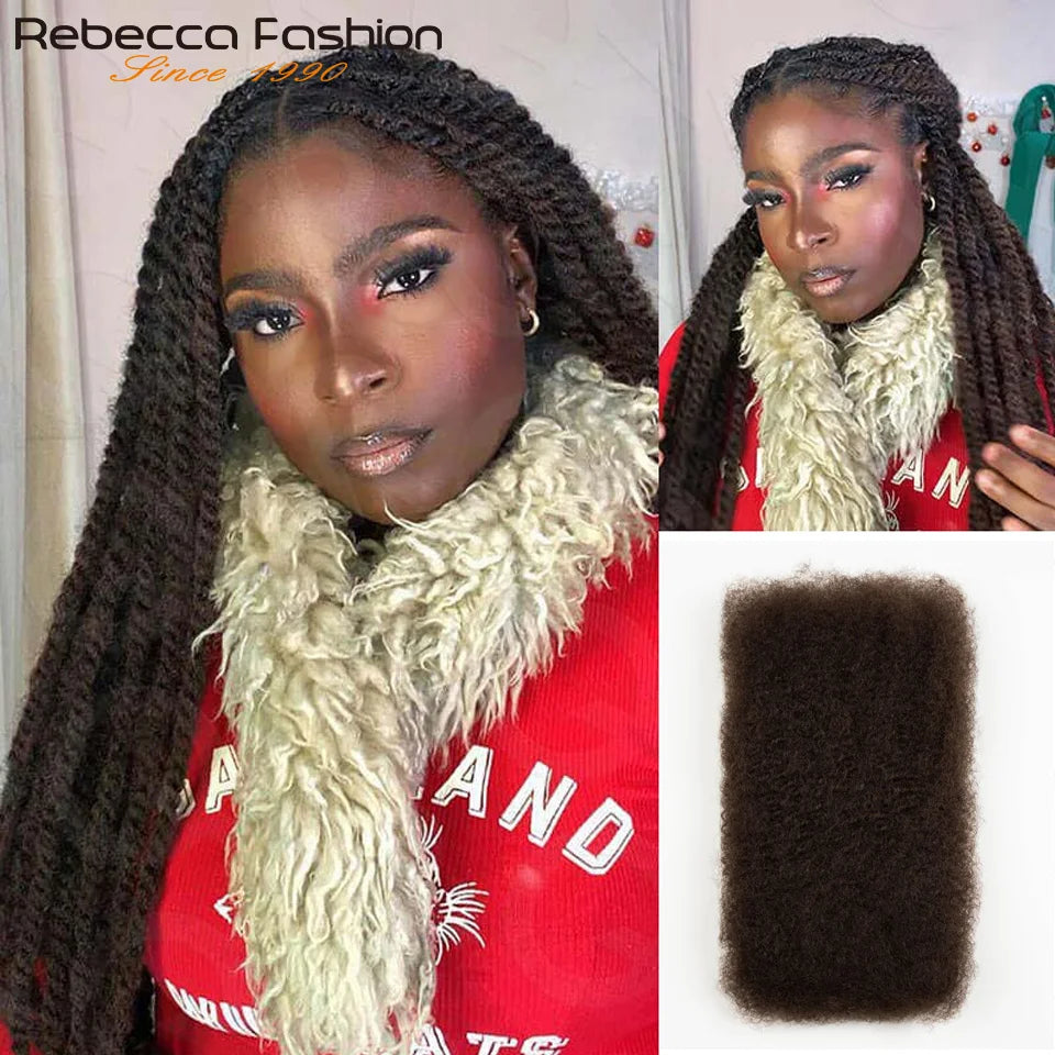 Cheveux humains bouclés afro en vrac pour tressage QVR Remy, sans fixation, doux et légers, parfaits pour les tresses et les torsades