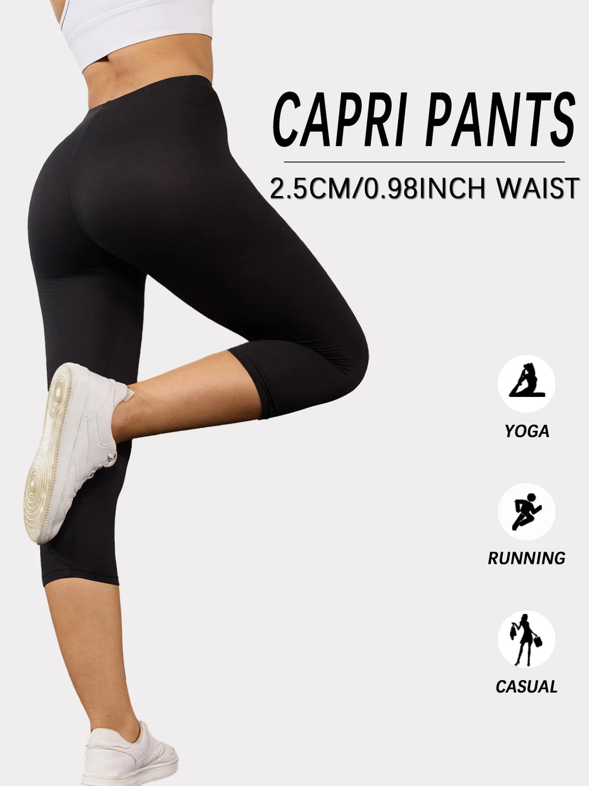 Pantalons capri athlétiques pour femmes, leggings super doux et non transparents pour l'entraînement, le yoga et la course à pied