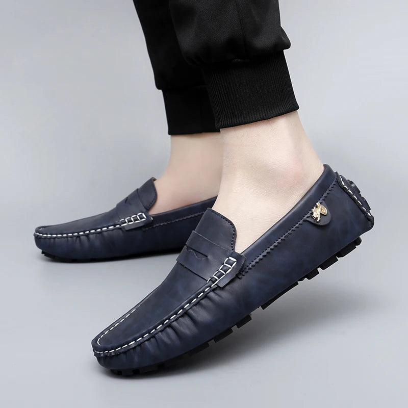 Mocassins souples décontractés de luxe pour hommes, chaussures de conduite, chaussures d'affaires, automne, hiver, haute qualité, nouveauté, 2024