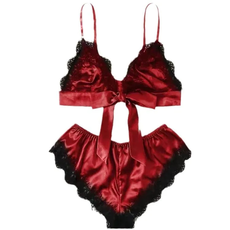 Pyjama Sexy pour femmes, chemises de nuit, Lingerie, short, 4 pièces, Camisole en dentelle, ensemble pyjama, Robe de maison, vêtements de loisirs